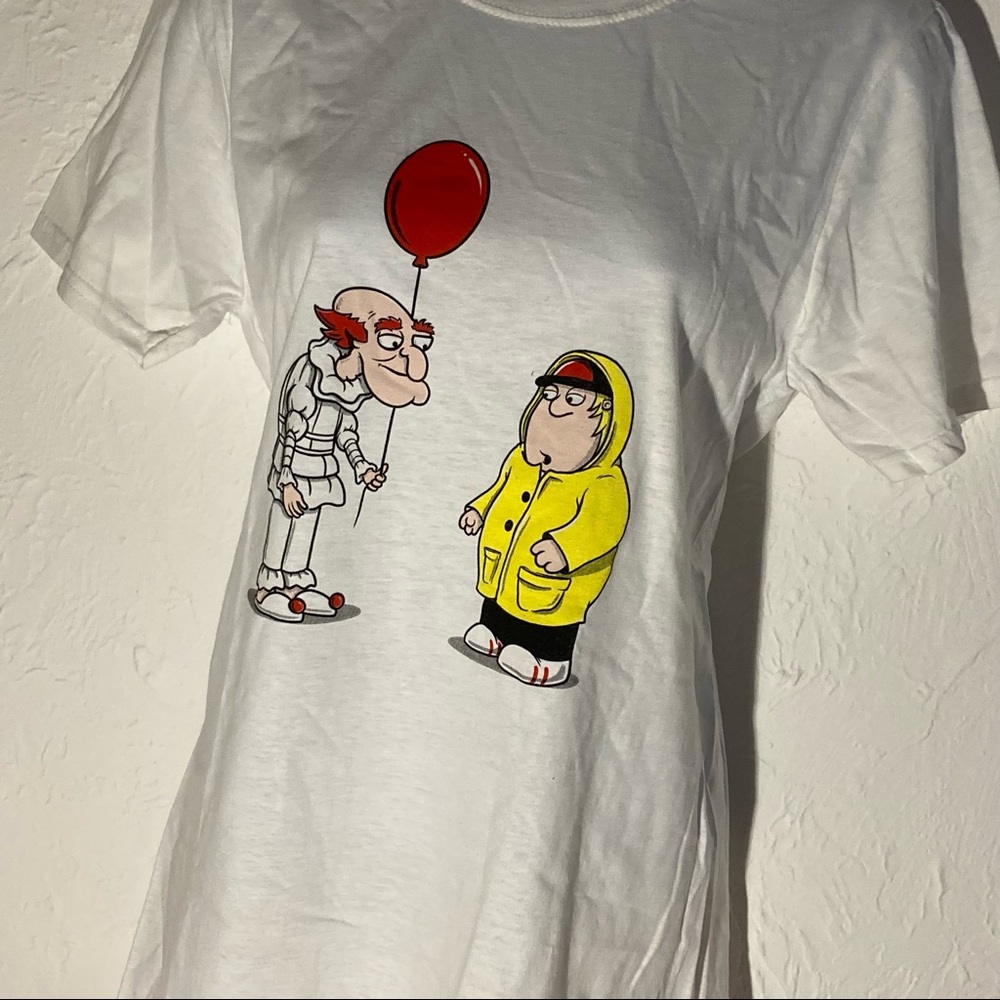 New Unisex Tee Shirt "Family Guy / IT" Size SMALL Mashup Tee Stephen King clown - Picture 4 of 7